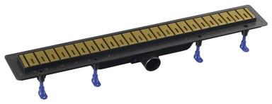 POLYSAN Podni kanal Klaver / Flise / Indy, 710 mm, mat zlato, inox rešetka AISI 304