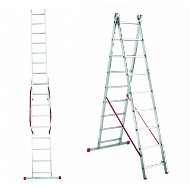 ALPOS Aluminijske tehničke ljestve, dvodijelne, model 47-10