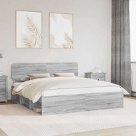Okvir za krevet s uzglavljem 180 x 200 cm, siva sonoma