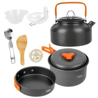VILDE Aluminijski set posuđa za kampiranje s kuhalom 700 ml, 11 dijelova