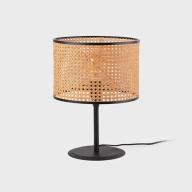 Stolna lampa Mambo Black, sjenilo ratan, fi320×213