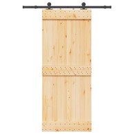 Klizna vrata s priborom za montažu, masivna borovina 85x210 cm