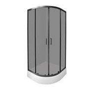 AQUAART Tuš kabina Wellness s kadom Madera polukružna 80R 80x80x204 cm