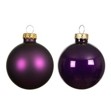 Staklene kuglice 7cm, 8 kom, ljubičasta