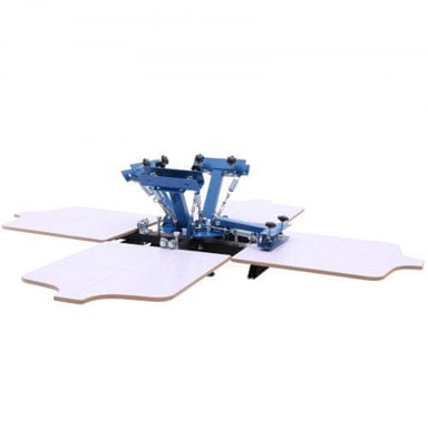 VEVOR Stroj za sitotisak, 4 boje, 4 stanice, 540 x 450 mm, rotacija 360°