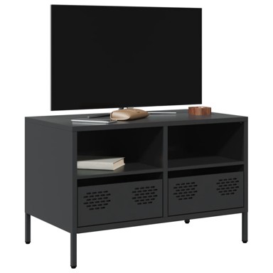 TV ormarić crni 68 x 39 x 43,5 cm hladno valjani čelik