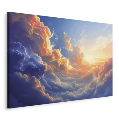 Slika Zalazak sunca nad oblačnim morem, predivna simfonija boja, 120x80 cm