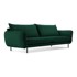 COSMOPOLITAN DESIGN Tamnozelena baršunasta sofa 200 cm Vienna, 200x92x95 cm