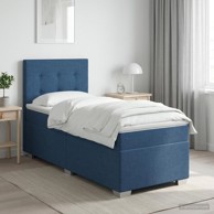 Boxspring krevet s madracem 80 x 200 cm tkanina prošiveno gumbima, plavi