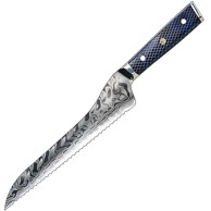 Damaskasti kuhinjski nož Yu-37415 Kruh Kp37415, plavi