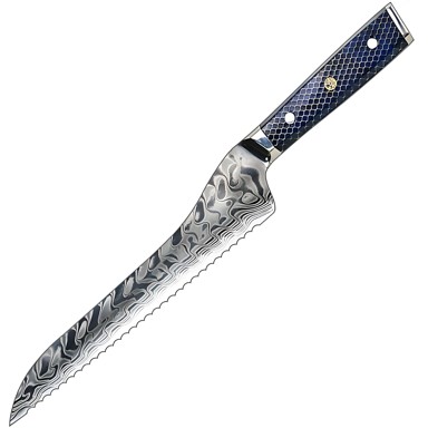 Damaskasti kuhinjski nož Yu-37415 Kruh Kp37415, plavi