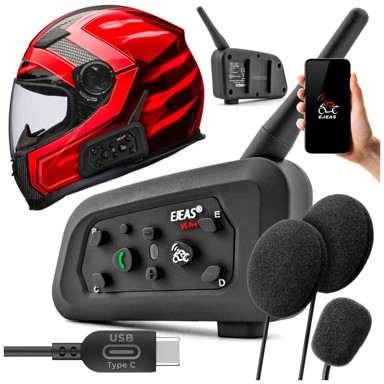EJEAS V6 pro+ plus motociklistički interfon USB-C Bluetooth 1200 m euc aplikacija