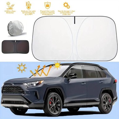 NETSCROLL Sklopivo sjenilo za vjetrobransko staklo SUNVISOR, reflektirajuća tkanina, srebrna boja