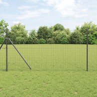 Euro ograda s 13 postova 1. 2x25 m, cinkovani čelik, siva