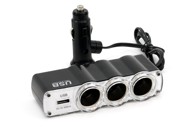 AMIO Splitter s utičnicama za upaljač SOC4, 3+1 USB