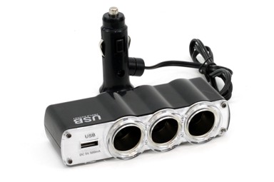 AMIO Splitter s utičnicama za upaljač SOC4, 3+1 USB