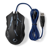 NEDIS Miš, gaming, žični, 3600 DPI, crni