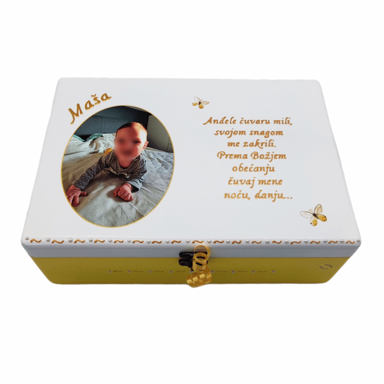 Personalizirana kutija uspomena s fotografijom djeteta za djevojčice, model 9, 20 x 30 x 10 cm