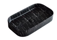 S6 STEKLARSTVO ŠEST Umivaonik S6BW22 65x38x11 cm, crni mramor