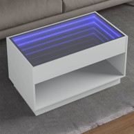 Stolić za kavu s beskonačnim LED svjetlima bijeli 90x50x50 cm