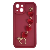 MAXMOBILE Maskica za iPhone 14, Silicone Candy, s ručkom, srca