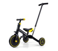 Dječji tricikl guralica 4u1 Optimus Plus, crno-žuti