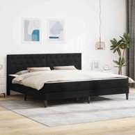 Okvir kreveta s madracem s uzglavljem, 180x200 cm, baršun, crna