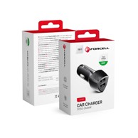FORCELL Auto punjač Carbon CC50-2A36W, crni, USB QC 3.0 18W + USB QC 3.0 18W
