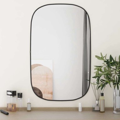 Zidno ogledalo 80x50 cm, crno