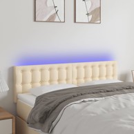 LED uzglavlje krem 144x5x78/88 cm od tkanine