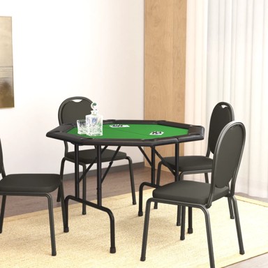 Sklopivi stol za poker za 8 igrača, 108x108x75cm, zeleni