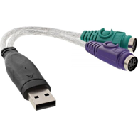 INLINE PS/2 na USB-A kabel, prozirni