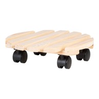 ESSCHERT DESIGN Drveni mobilni stalak za tegle za bilje ø 29 cm (visina 8 cm), drvo, prirodna, Indoor & Outdoor