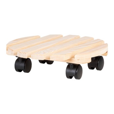 ESSCHERT DESIGN Drveni mobilni stalak za tegle za bilje ø 29 cm (visina 8 cm), drvo, prirodna, Indoor & Outdoor