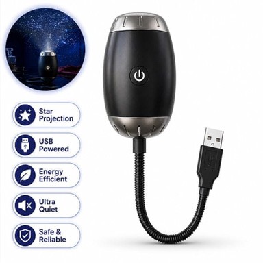 COOL MANGO Projektor zvjezdanog neba za ugođaj, LED svjetlo i USB napajanje s upravljanjem tipkom, GalaxyGlow