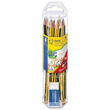STAEDTLER Grafitna olovka HB Noris PK12 + gumica 61 120P1, blister