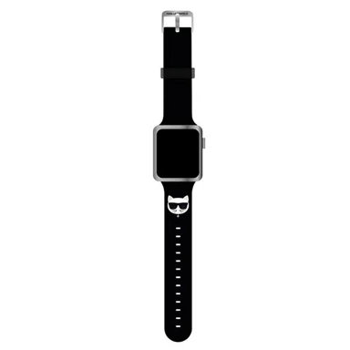KARL LAGERFELD Choupette Heads silikonska maska za Apple Watch, 42/44/45 mm, crna