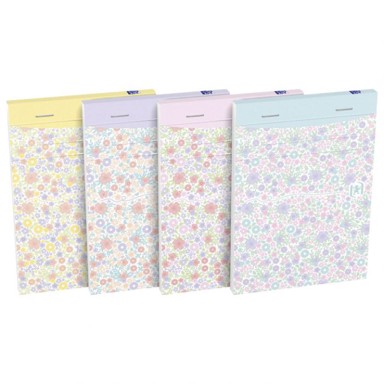 OXFORD Blok za bilješke, Floral Pastel, s naslovnicom, crte, A6, 80 listova, sortirano