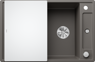 BLANCO Sudoper AXIA III 45 S InFino SILGRANIT daska staklo, s dalj. upr. - vulkan sivi