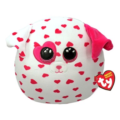 TY Plišana igračka Squishy pas sa srcima Beau, 22 cm