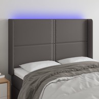 LED uzglavlje sivo 147x16x118/128 cm od umjetne kože