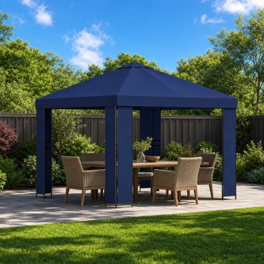 Gazebo 3 x 3 m, poliester i čelik 190 gsm, plavi