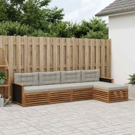 Set vanjskih sofa, 5 kom, poliester, prirodno-svjetlosiva