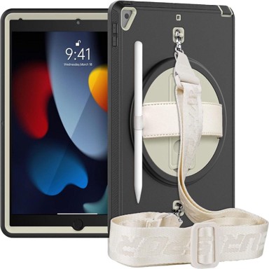 NIKCORP Zaštitna maska za iPad Air 3 / iPad Pro 10.5 / iPad 7/8/9 10.2 s rotirajućim stalkom i naramenicom, siva