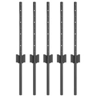 Ograde stupovi 5 kom u-kanal 40 cm čelik, sivi