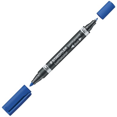 STAEDTLER Marker permanentni obostrani 0,6 i 1,5mm Lumocolor 348-3 plavi