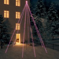 Božićno drvce na stupu 1300 LED žarulja raznobojna 8 m