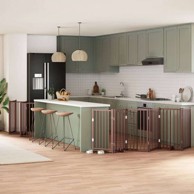 Vrata za pse s vratašcima sklopiva, 12 panela, smeđa, drvo topole, 600 cm (50×90×2 cm)