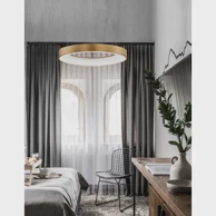 Thin NOVA LUCE Visilica Rando NL9453454, LED 50 W, 3000 K, 2864 lm, dimm, IP20, brušena zlatna