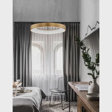 Thin NOVA LUCE Visilica Rando NL9453454, LED 50 W, 3000 K, 2864 lm, dimm, IP20, brušena zlatna